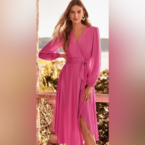 Forever New Dresses & Skirts - Barbie Pink Ever New Melbourne Satiny Wrap Dress USA 6. Brand New With Tags.
